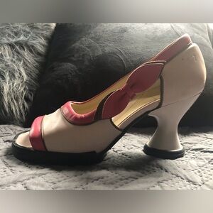 Vintage John Fluevog Mini Bebe Magenta & Pale Pink Heel Women Size 10